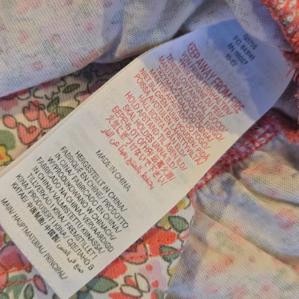 Boden Girls Floral Tiered Ruffle Skort Rainbow Glitter Waistband Size 5-6Y 116cm